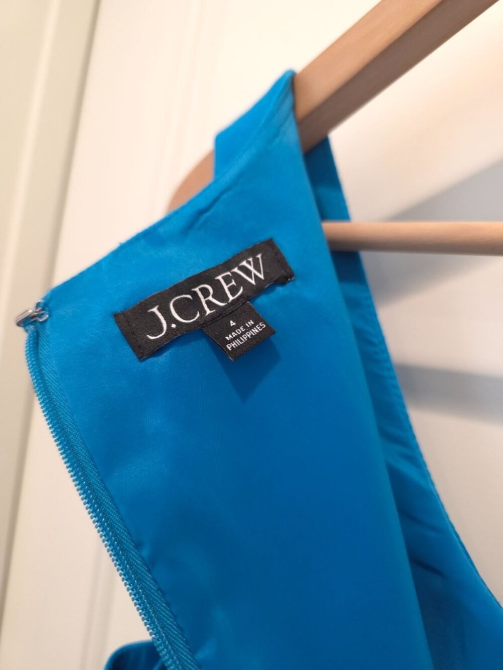 J.CREW Resume Turquoise Scoopneck Dress In Stretch Linen Blend Sz 4 - Picture 6 of 9